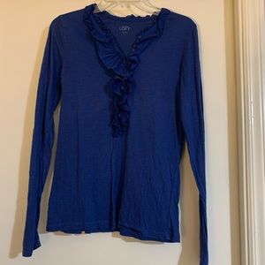 LOFT blue long sleeve shirt